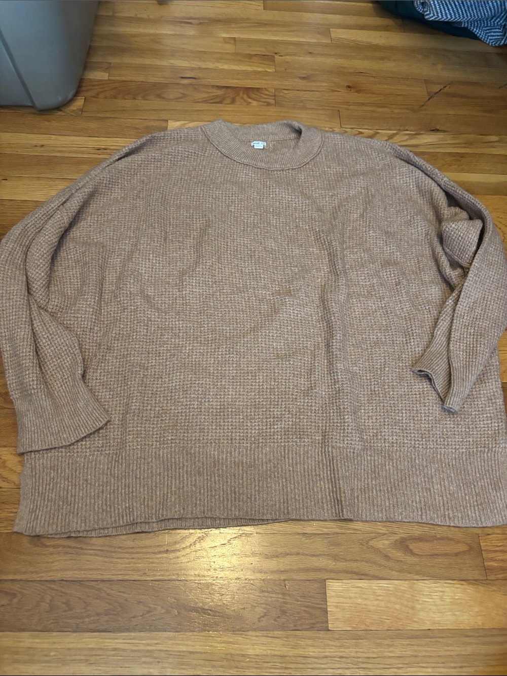 aerie Cozy Crewneck Sweater in Light Brown